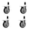 Service Caster 5'' Black Poly Swivel 1-3/8'' Expanding Stem Caster Set Total Lock Brake, 4PK SCC-EXTTL20S514-PPUB-BLK-138-4 - alternate 1